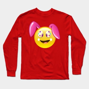 Easter Ears Emoji Shirt, bunny boys Girl Long Sleeve T-Shirt